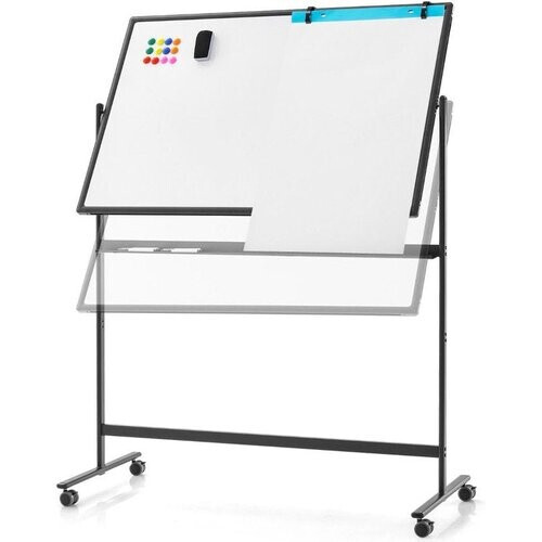 Tweedekans Coast Whiteboard - Omkeerbaar & Verstelbaar - Incl. 6 Zwarte stiften - 137,2 x 83,8 x 10,16 cm - Wit Tweedehands