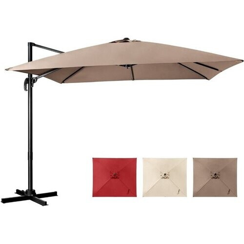 Tweedekans Coast Zweefparasol – Kantelbaar & 360° Draaibaar – 300 x 300 x 273 cm – Koffiebruin Tweedehands