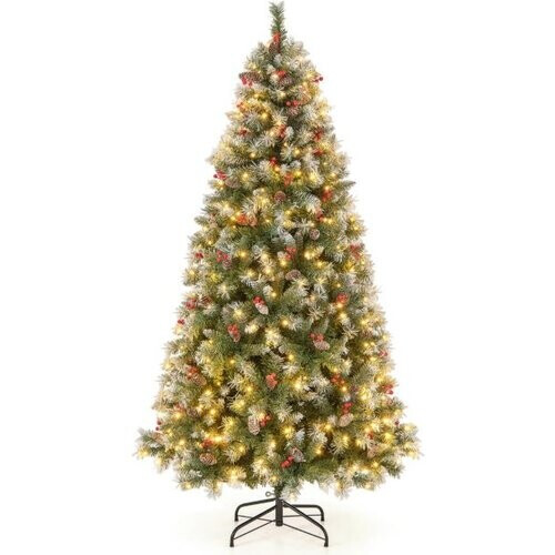Tweedekans Cost - Kunstkerstboom met Verlichting - 420 Ledlampen - Wit/Groen - 195x106 cm Tweedehands