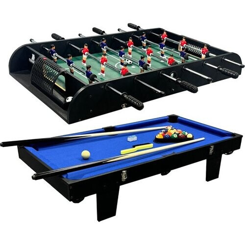 Tweedekans Cougar 2-in-1 Multi Speeltafel Mini Groen/ Blauw – Tafelvoetbal – Pooltafel – Incl. Accessoires Tweedehands