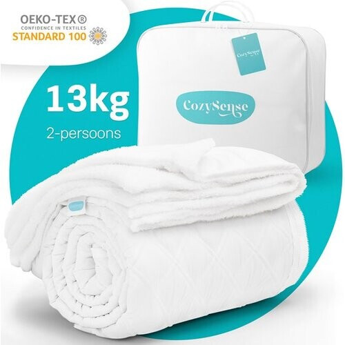 Tweedekans CozySense® Verzwaringsdeken 13 kg - 2-persoons - Weighted Blanket - Zwaartedeken met GLASS-Flow® Drukverdeling - Inclusief Wasbare Hoes - 200x200 cm - Wit Tweedehands