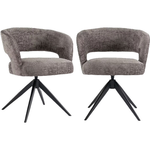 Tweedekans Criks Design Coco Eetkamerstoel Taupe - 77x62x61 cm - Set van 2 Tweedehands
