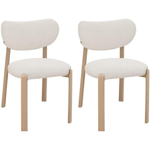 Tweedekans Criks Design Vika Eetkamerstoel - 2 stuks - Eiken/Beige Tweedehands