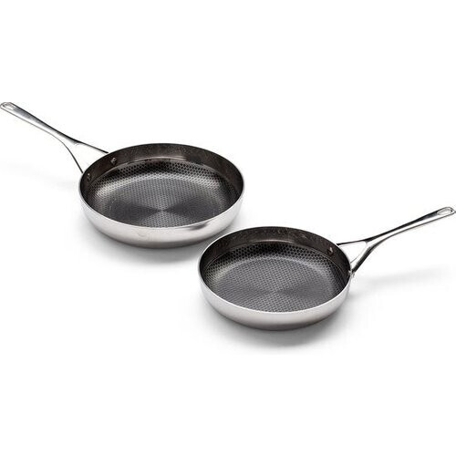 Tweedekans Crowd Cookware – Blackbeard pannenset - Ø24 + 28 cm - RVS – Krasbestendig en non-stick – Geschikt voor alle warmtebronnen inclusief oven - Vaatwasserbestendig Tweedehands