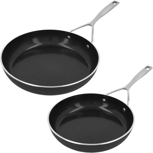 Tweedekans Demeyere Alu Industry 3 Ceraforce Koekenpannenset 24 + 28 cm Tweedehands