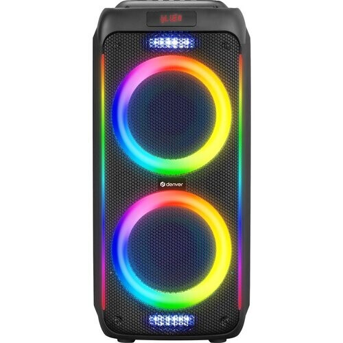 Tweedekans Denver Bluetooth Speaker Party box - Discolichten - Partybox - Incl. Draadloze Microfoon & Afstandsbediening - BPS458