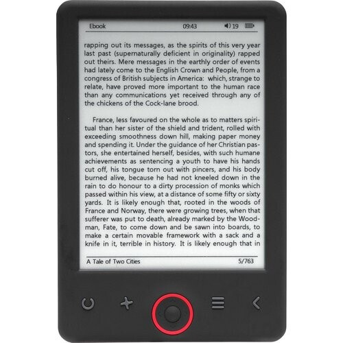 Tweedekans Denver E Reader 6 inch - Display Verlichting - E book Reader - E Ink - Ondersteuning tot 32GB - EBO635L - Zwart Tweedehands