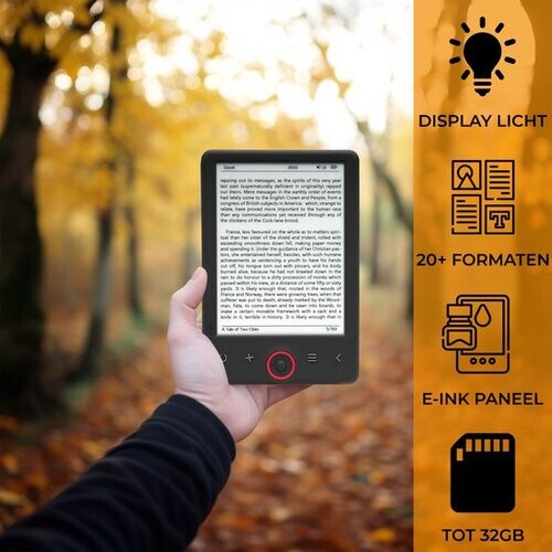 Tweedekans Denver E Reader 6 inch - Display Verlichting - E book Reader - E Ink - Ondersteuning tot 32GB - EBO635L - Zwart