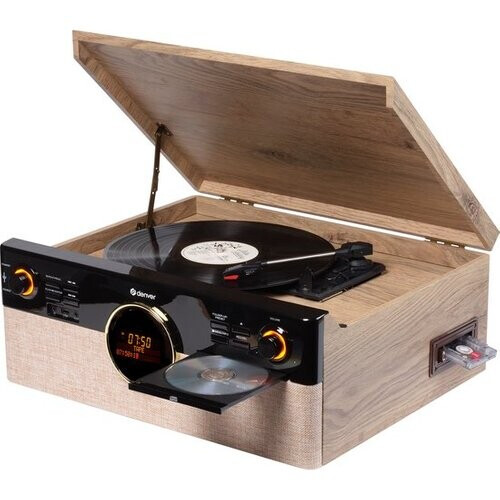 Tweedekans Denver Retro Platenspeler - Radio - CD - Cassette - Bluetooth - Auto stop - MRD180 Tweedehands