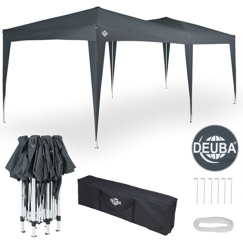 Tweedekans Deuba Partytent - Paviljoen - EasyUp - Opvouwbaar - Waterdicht - Met Draagtas - 300 x 600 cm - Antraciet Tweedehands