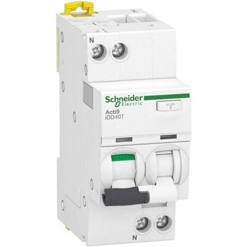 Tweedekans Differentieelschakelaar Schneider Acti9 iDD40T 10A 1P+N Type AC – 85x36x73mm – Wit Tweedehands