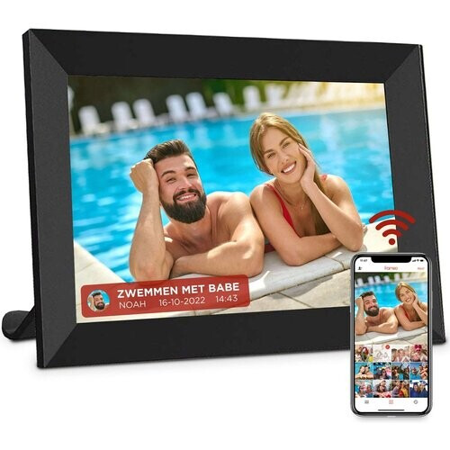 Tweedekans Digitale Fotolijst – Met Nederlandse Frameo App – Wifi – 10,1 Inch – Touchscreen – Inclusief ScreenProtector - Zwart - Nederlandse Handleiding Tweedehands