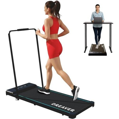 Tweedekans Dreaver 2-in-1 Loopband Inklapbaar 1-10km/u - Inclusief Beschermmat & E-book - Hardloopband - Treadmill - Wandelband - Walking pad - Voor Thuis - Elektrisch - Opvouwbaar Tweedehands
