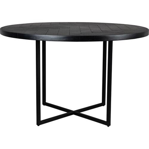 Tweedekans Dutchbone Class Eettafel Rond 120 cm Acaciahout Zwart
