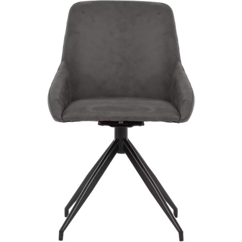 Tweedekans Dutchbone Eetkamerstoel Laurel 360° Draaibaar - Antraciet - 60x51x85 cm