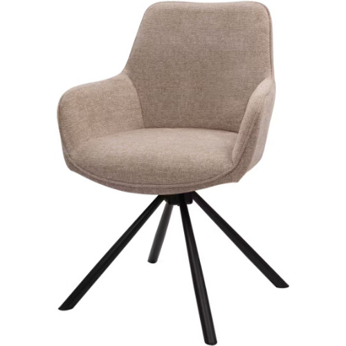 Tweedekans Dutchbone Oliver Draaibare Eetkamerstoelen - Set van 2 - 57x60x86 cm – Taupe Tweedehands