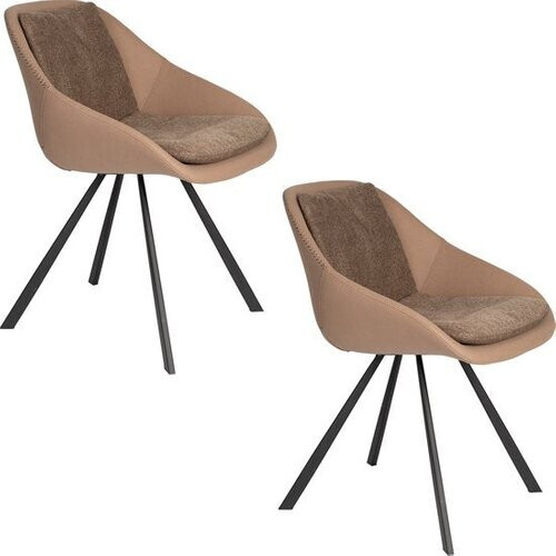 Tweedekans Dutchbone Wakefield Stoel Beige - Set van 2 Tweedehands