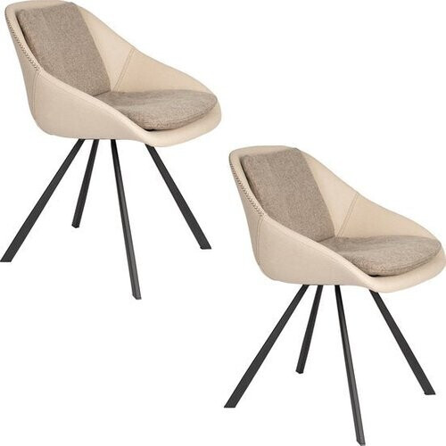 Tweedekans Dutchbone Wakefield Stoel Ivory - Set van 2 Tweedehands