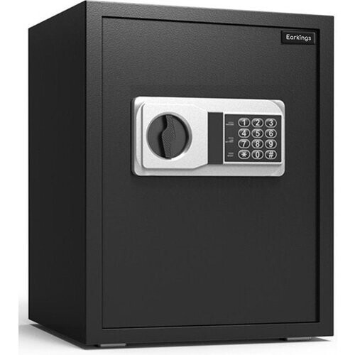 Tweedekans Earkings Kluis 40x38x32 cm met Cijferslot - Kluis Elektronisch Geldkist - Inclusief Bevestigingsmateriaal, Twee Noodsleutels en Alarm Slot Tweedehands