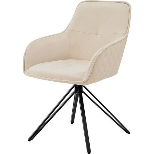 Tweedekans Eetkamerstoel / Draaistoel / Kuipstoel Clyde - Beige - Metalen onderstel Tweedehands