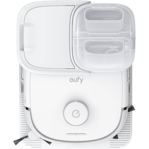 Tweedekans eufy Robotstofzuiger Omni E25, HydroJet dweilsysteem, 20.000 Pa zuigkracht, DuoSpiral borstels die ontklitten, CornerRover arm voor het schoonmaken van hoeken, alles-in-één station, voor gezinnen met huisdieren en kinderen. Tweedehands