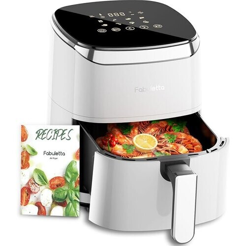 Tweedekans Fabuletta 9-in-1 heteluchtfriteuse, 4 liter, 230°C, digitaal LED-touchscreen, wit AirFryer met snelle lucht- en vetverwijderingstechnologie Tweedehands