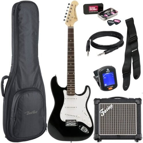 Tweedekans Fazley Classic Series FST118 elektrische gitaar starterset - Zwart Tweedehands