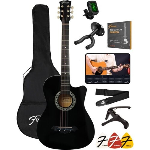 Tweedekans Finesse Akoestische gitaar starterset - 38 inch - Met accessoires en videocursus - Zwart Tweedehands