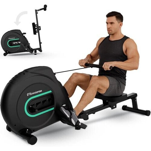 Tweedekans Flowsense Elvora Lite Roeimachine – Inklapbaar Roeiapparaat – Elastische Weerstand – LCD Display – Stil & Compact – Voor Gebruikers tot 200 cm / 115 kg – Thuis Fitness Roeitrainer Tweedehands