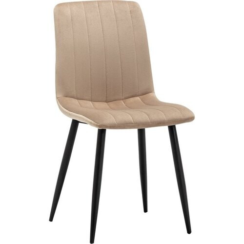 Tweedekans Furnihaus Eetkamerstoelen Set van 2 Fox - Mink - Metaalpoot - Fluweel Tweedehands