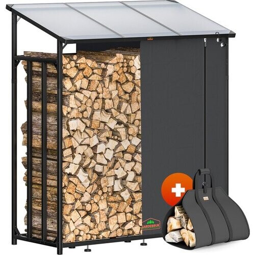 Tweedekans Gardebruk Houtopslag - Staal Afdekhoezen Buiten163x198x70cm - Zwart Tweedehands