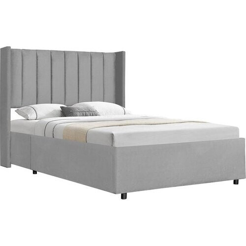 Tweedekans Gestoffeerd bed Savona - 200 x 140 cm - Lichtgrijs - Incl. Bedlade Tweedehands