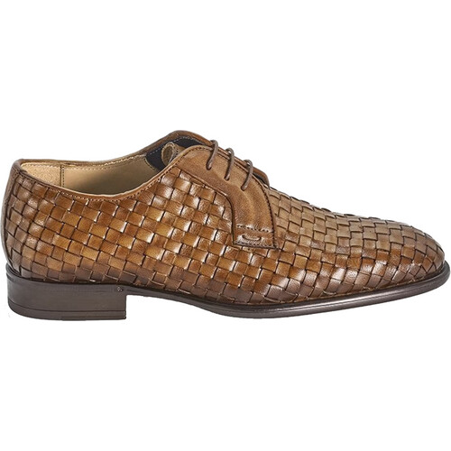 Tweedekans Giorgio Bufalino Lederen Vlechtschoenen - Cognac - maat 47 - Italiaanse stijl & luxe Tweedehands