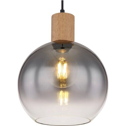 Tweedekans Globo - hanglamp - Moitas - zwart - glas - Ø 25cm - E27 - 15656H Tweedehands
