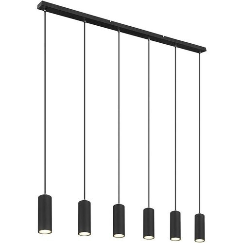 Tweedekans Globo - hanglamp - Robby - zwart - metaal - grote eettafellamp - GU10 - 57911-6HB Tweedehands