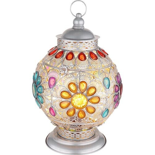 Tweedekans Globo tafellamp Gelasius - zilver - metaal - 27 cm - E27 fitting - 15658T