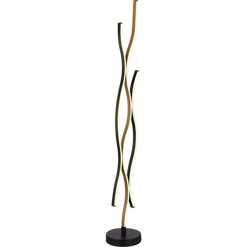 Tweedekans Globo vloerlamp Geronimo - zwart - metaal - 20 cm - ingebouwde LED-module - 67206SW Tweedehands