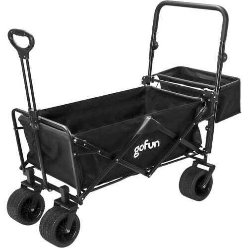 Tweedekans Gofun - Bolderkar & Bolderwagen - 150 kg Draagvermogen - Opvouwbaar Met 360 Graden Draaibare Wielen - 83 x 44 x 26 cm - Metaal & Polyester - Zwart Tweedehands