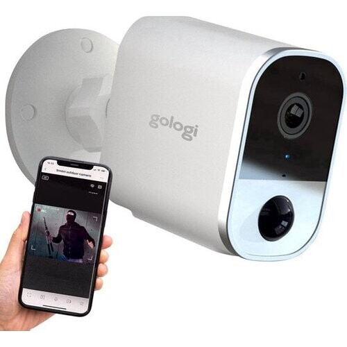 Tweedekans Gologi Beveiligingscamera – Draadloos & Oplaadbaar – Full HD, Nachtzicht & Bewegingssensor – 12 x 5 x 8 cm – Wit Tweedehands