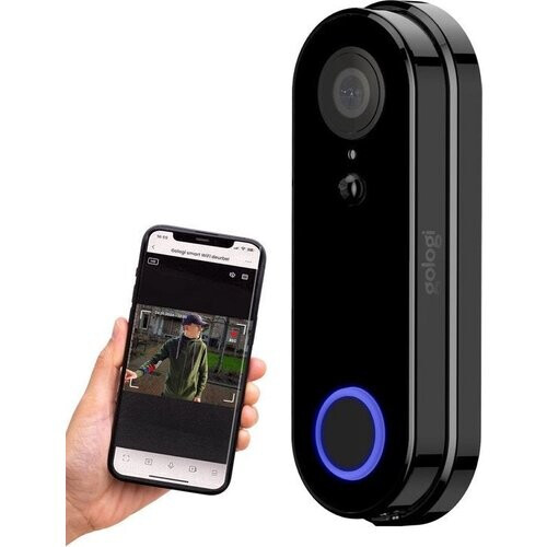 Tweedekans Gologi draadloze deurbel - HD Video Deurbel - Met Camera en WiFi - Inclusief Gong - Nederlandstalige app - Waterdicht - Zwart Tweedehands