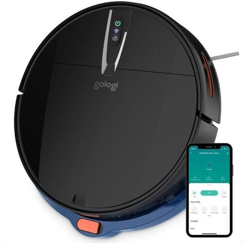 Tweedekans Gologi robotstofzuiger met dweilfunctie - Automatisch - Met Laadstation - Draadloze Robot Stofzuiger - 45DB - Zwart Tweedehands