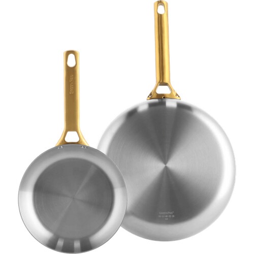 Tweedekans Greenpan Padova Reserve 3-ply Stainless Steel 20 + 28 cm koekenpannenset Tweedehands