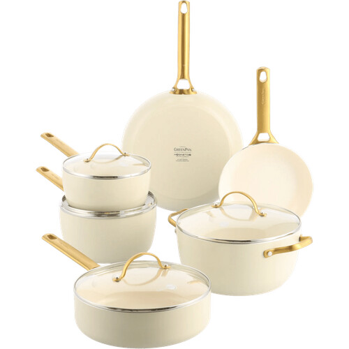 Tweedekans GreenPan Padova Reserve Pannenset 10-delig Cream White Tweedehands
