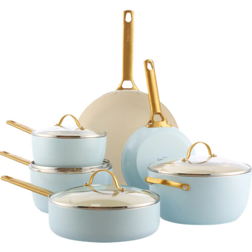 Tweedekans Greenpan Padova Reserve Pannenset 10-delig Light Blue Tweedehands