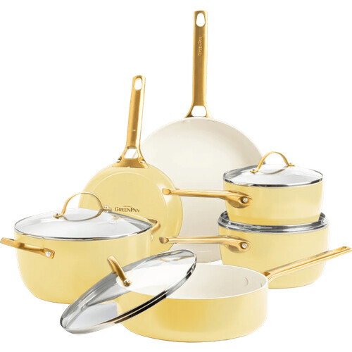 Tweedekans GreenPan Padova Reserve Pannenset 10-delig Sunshine Yellow Tweedehands
