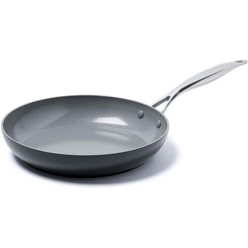 Tweedekans Greenpan Venice Pro Aluminium Koekenpan Ø 28cm – PFAS-vrij - Inductie – Ovenbestendig tot 220°C – Vaatwasserbestendig – Snelle opwarming – RVS handgrepen - Zwart Tweedehands