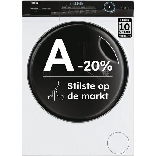 Tweedekans Haier HW80-B14959U1DF - De stilste wasmachine op de markt - 8kg - A-20% - Stoombehandeling & Refresh - Antibacteriële Behandeling (ABT) - 16 programma’s- 10 jaar garantie op onderdelen Tweedehands