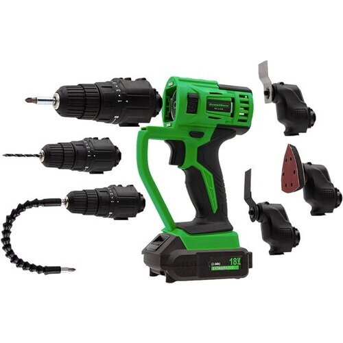Tweedekans Hammersmith MultiTool Set - 18V - roterend en oscillerend Accu-Multitool - boor, snijden, zagen, schaven en schuren - grote accessoireset en koffer Tweedehands