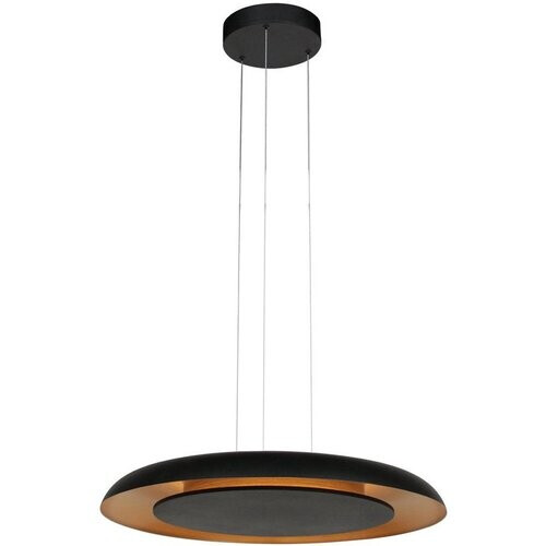 Tweedekans Hanglamp Golden Veil 4332ZW - Moderne zwarte hanglamp met gouden binnenzijde, hoogte instelbaar tot 125 cm, met ingebouwde LED-verlichting - Steinhauer Tweedehands