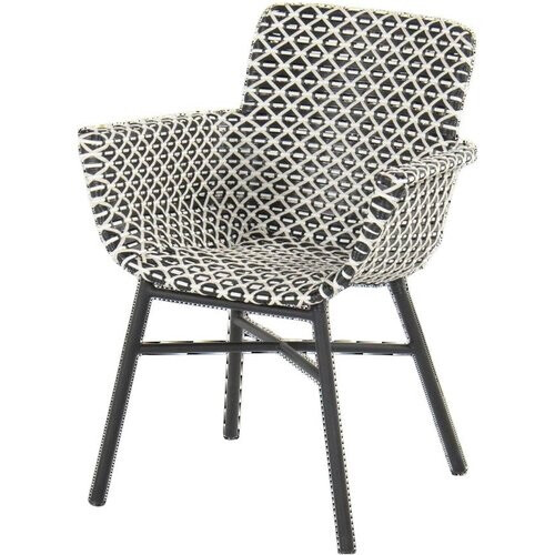 Tweedekans Hartman Athene Dining Tuinstoel - Black White - 58x62x87 cm Tweedehands